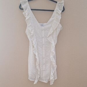 Luxe White Ruffled Mini Dress